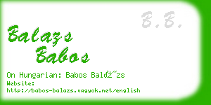 balazs babos business card